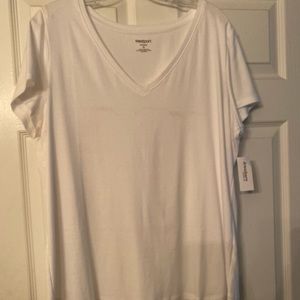 Solid white V-neck top never worn